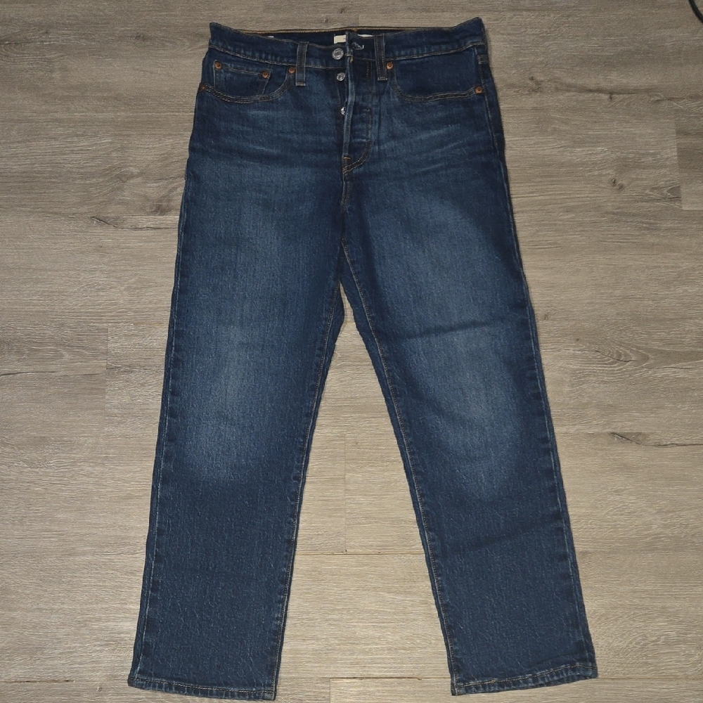 Levi's Wedgie Women's High Rise Jeans in Dark Blue, Straight Leg